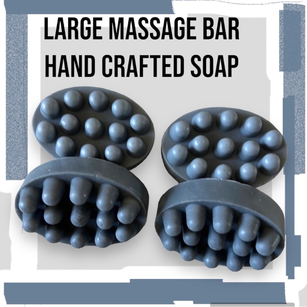 Hand Crafted Charcoal Massage Bar Soap -Eucalyptus & Vanilla